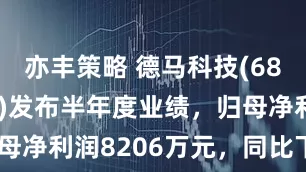亦丰策略 德马科技(688360SH)发布半年度业绩，归母净利润8206万元，同比下降331%